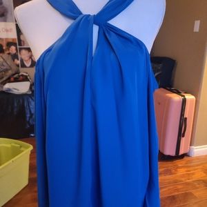 Off-shoulder halter blouse